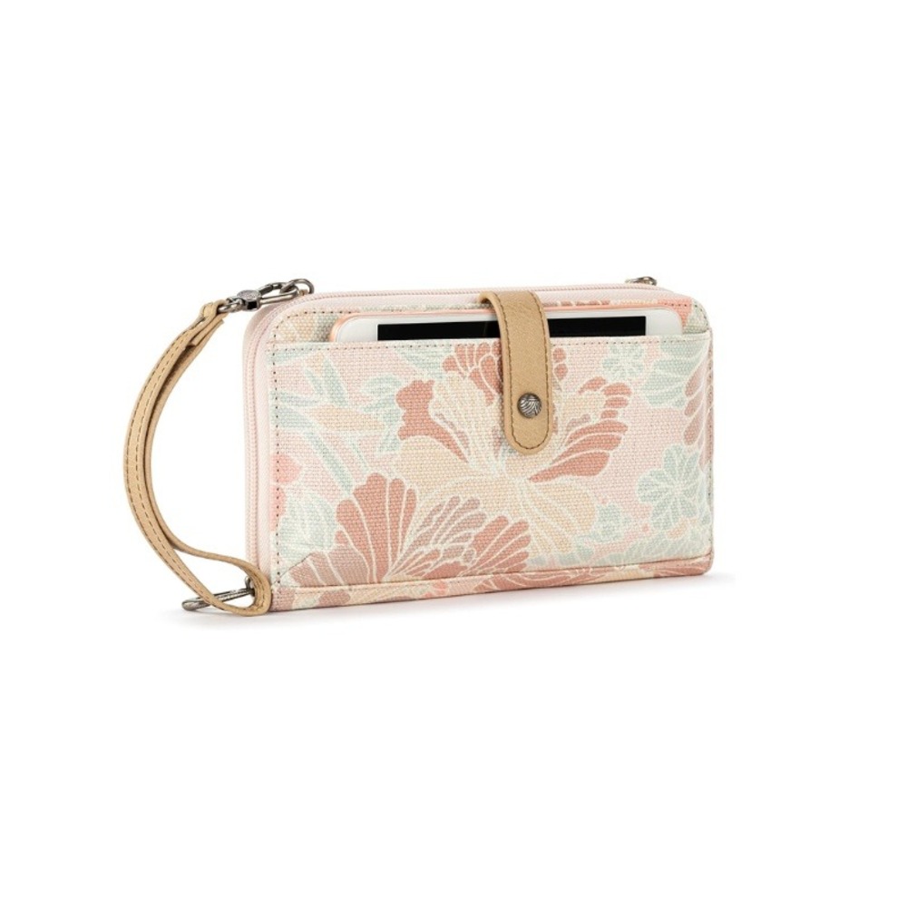 Sakroots Large Smartphone Crossbody bag in the Petal Pink Flower Blossom NEW